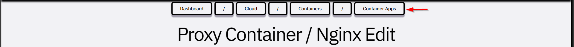 Proxy Container Nginx Edit Breadcrumb