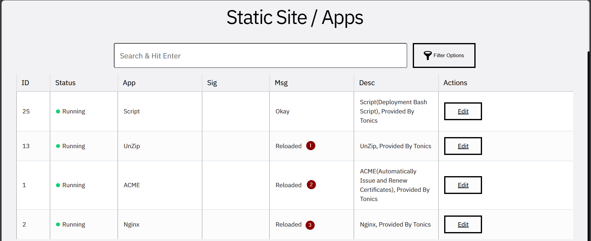 Container Apps Successfully Reloaded