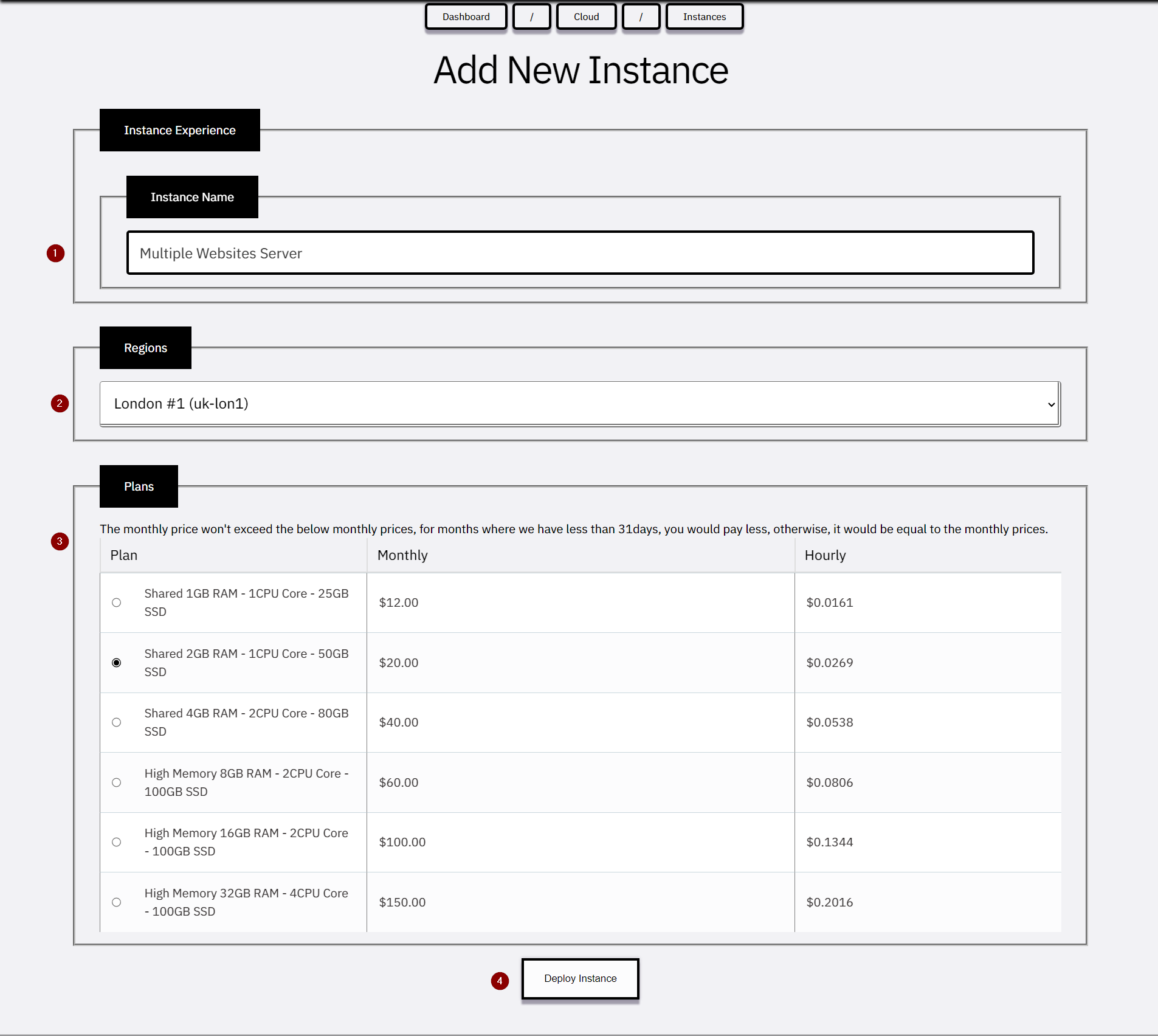 Deploying Instance